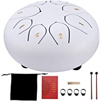 YUNYODA Tambor De Lengua De Acero-instrumento De Percusión De Mano De 6 Pulgadas Y 8 Melodías Con Baquetas-libro De…